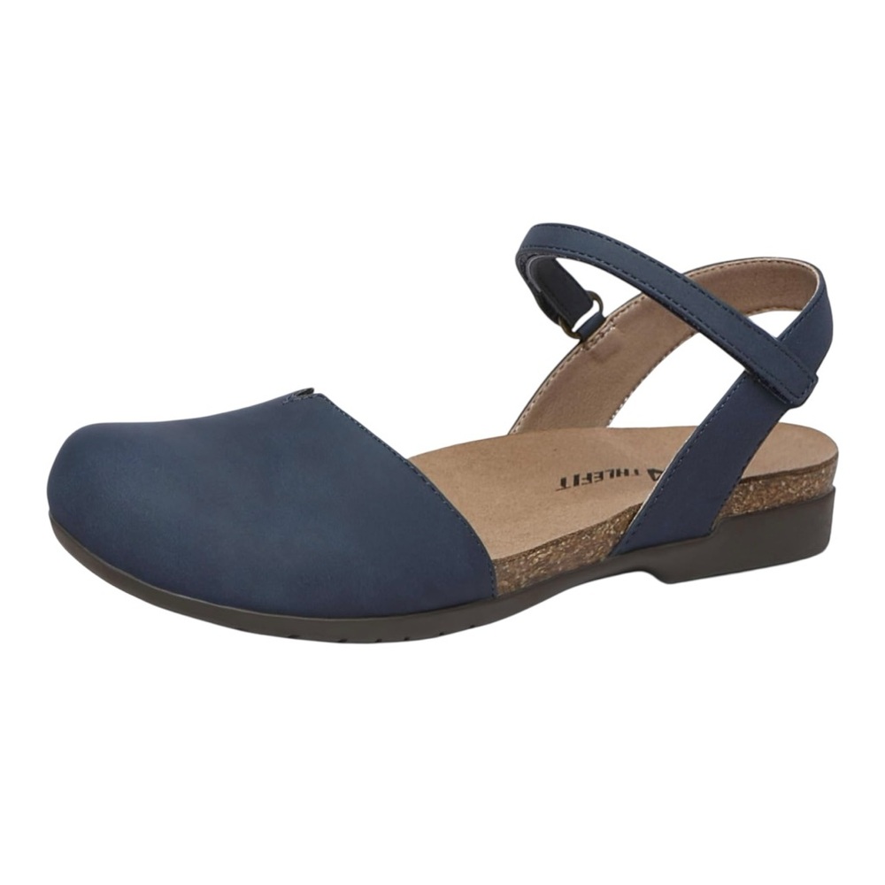 Athlefit Women's Closed Toe Sandals Comfort Cork FootArch Support Flat Sandals 8